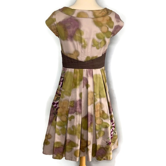 Floreat Anthropologie Travessia Tulle Under Skirt Embroidered Fit & Flare Dress - Picture 3 of 13